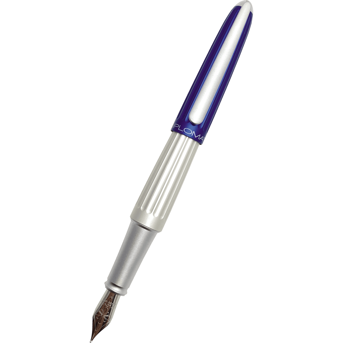 Diplomat Aero Fountain Pen - Blue/Silver - Steel Nib - Pen Boutique Ltd