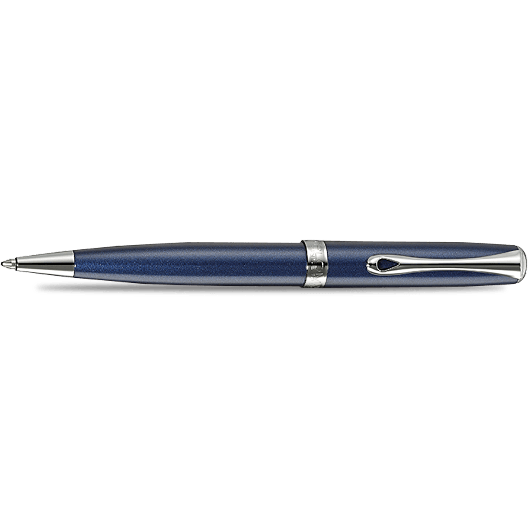 Diplomat Excellence A2 EasyFLOW Ballpoint Pen - Chrome Trim - Midnight Blue - Pen Boutique Ltd