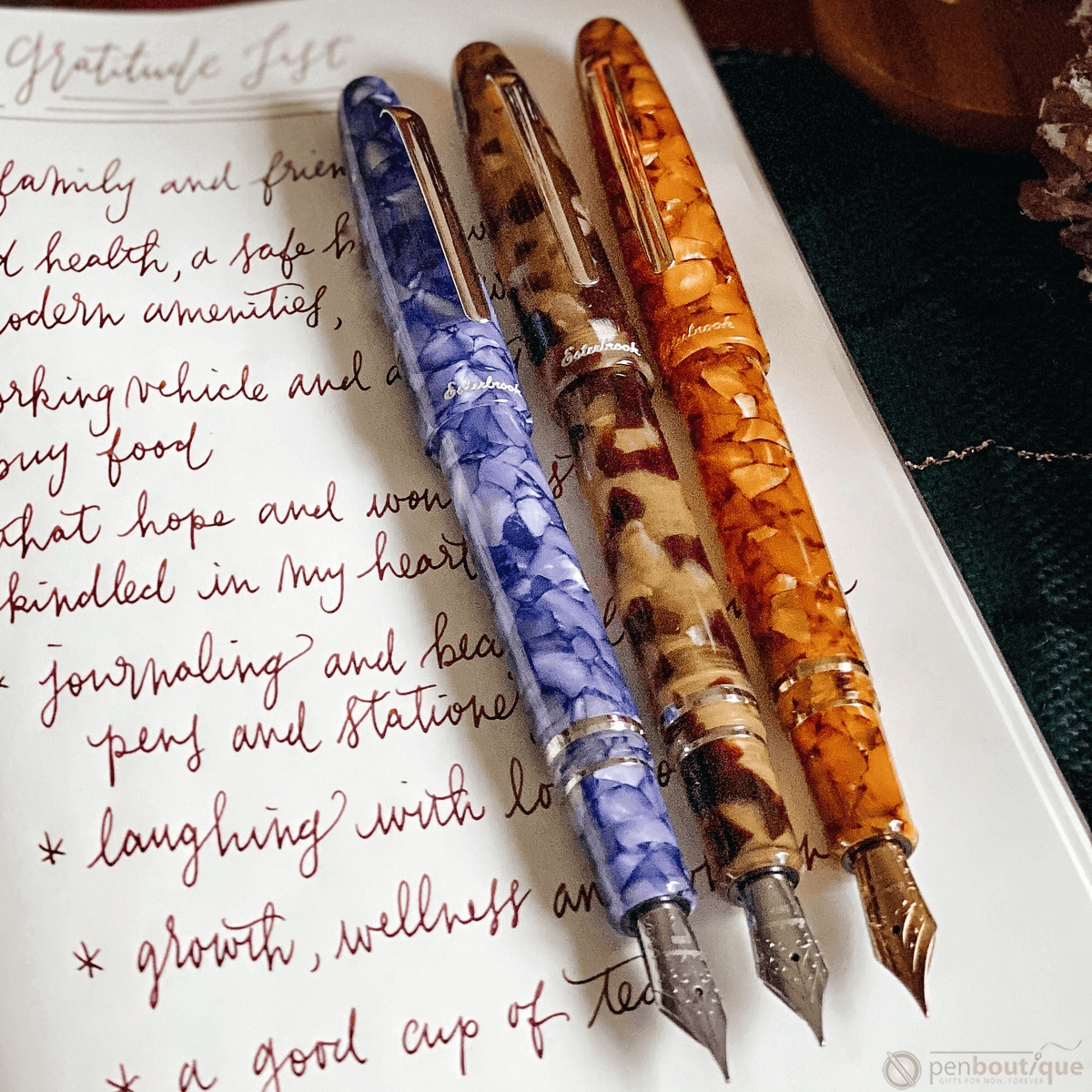 Esterbrook Estie Fountain Pen - Honeycomb - Silver Trim - Pen Boutique Ltd