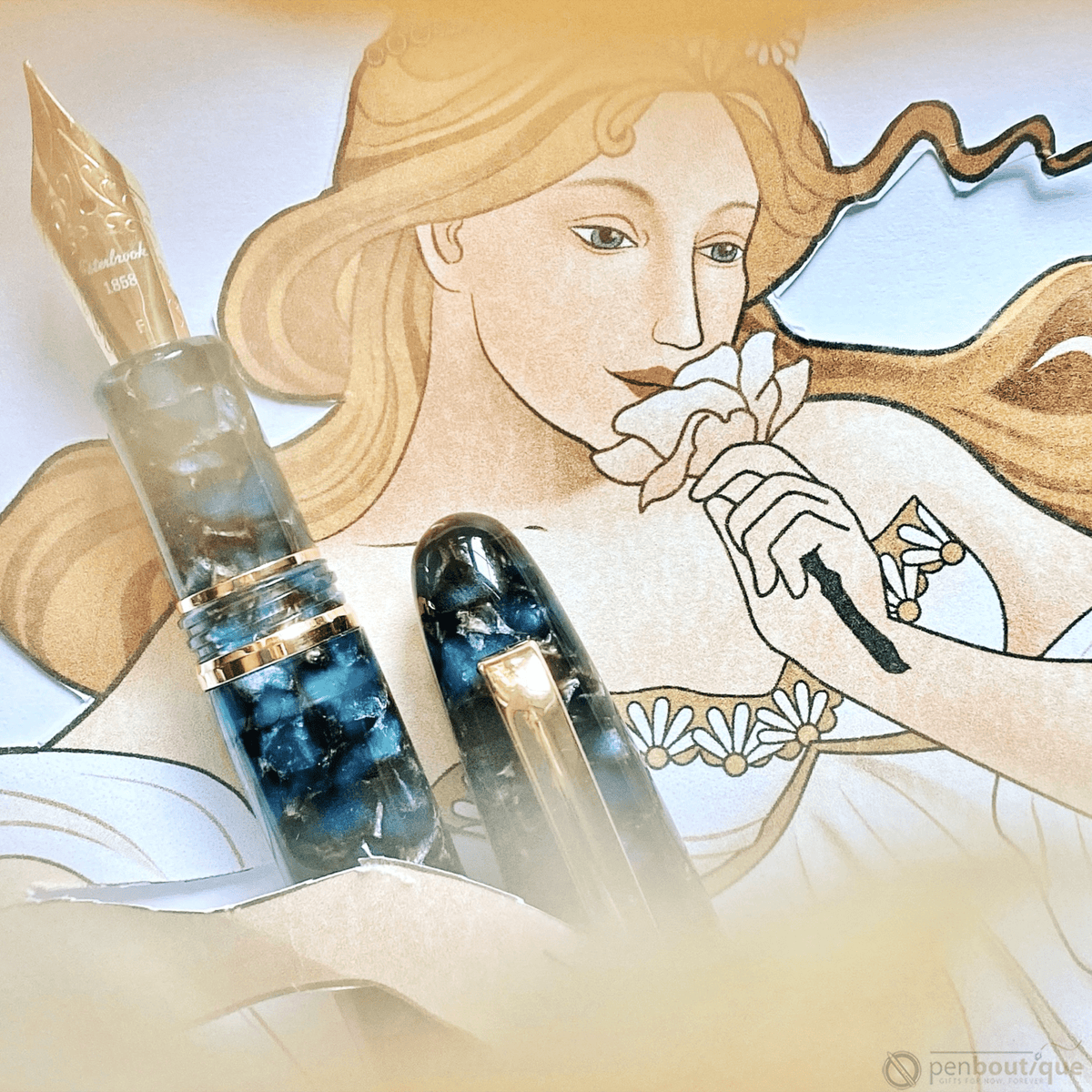 Esterbrook Estie OS Fountain Pen - Nouveau Bleu - Gold Trim - Pen Boutique Ltd