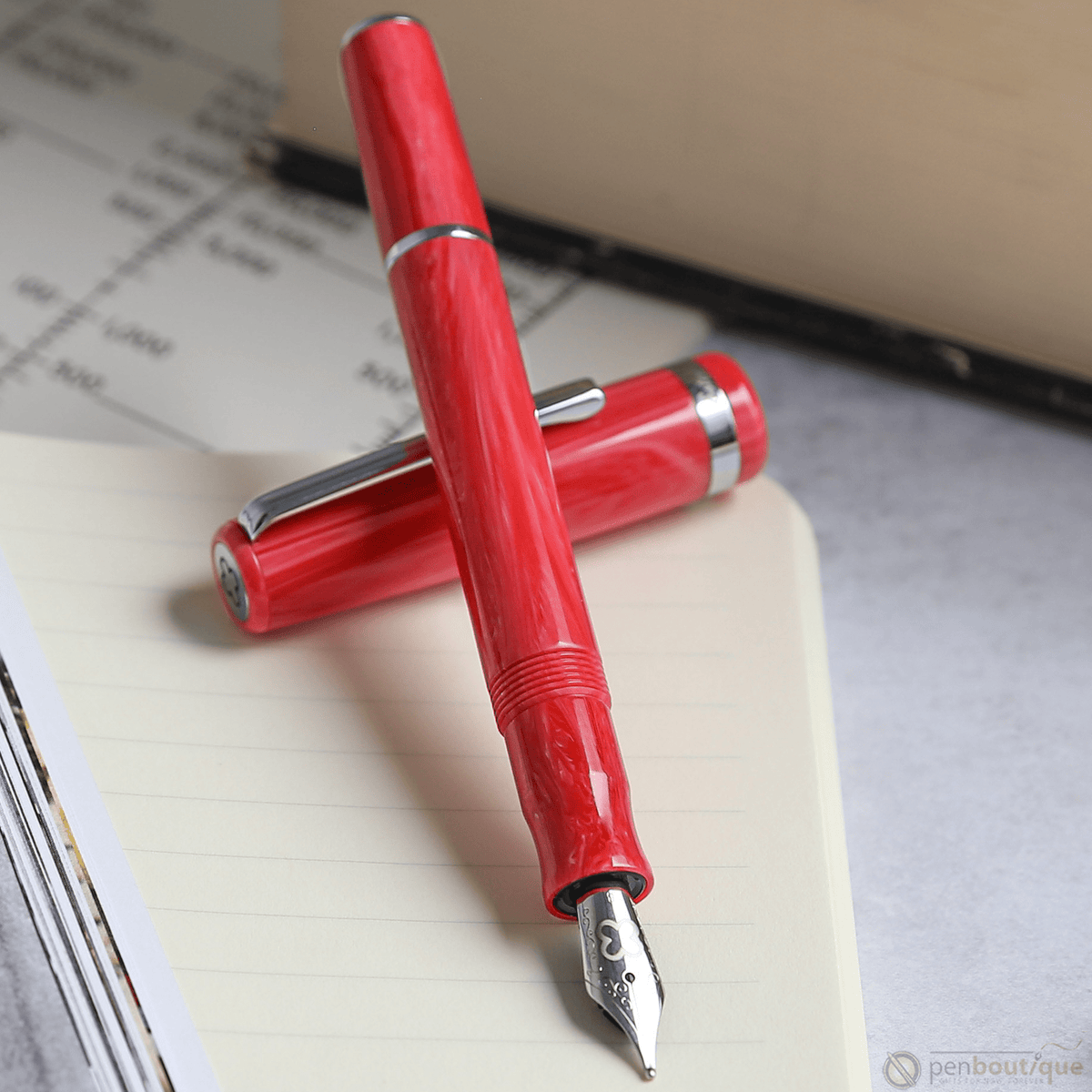 Esterbrook JR Fountain Pen - Carmine Red - Palladium Trim - Pocket - Pen Boutique Ltd