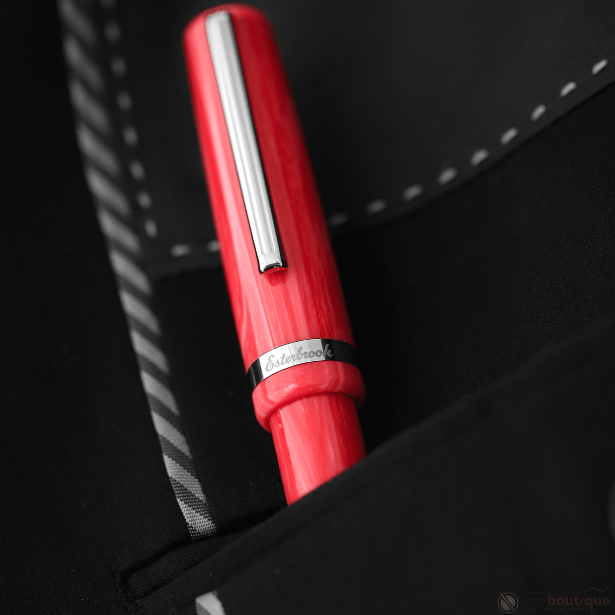 Esterbrook JR Fountain Pen - Carmine Red - Palladium Trim - Pocket - Pen Boutique Ltd