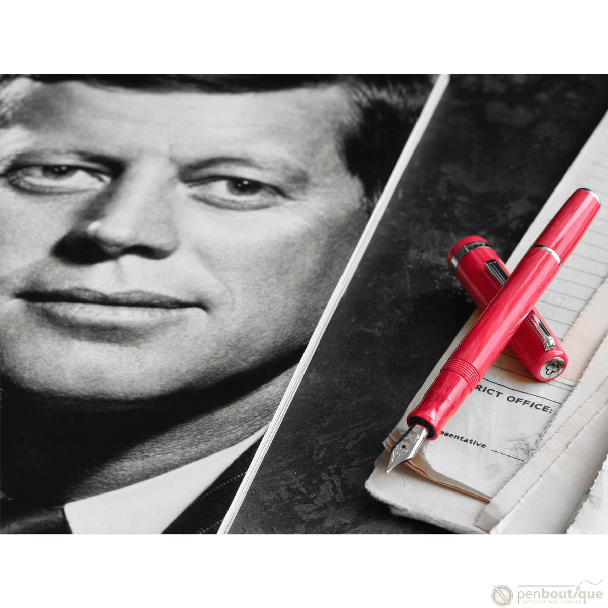 Esterbrook JR Fountain Pen - Carmine Red - Palladium Trim - Pocket - Pen Boutique Ltd