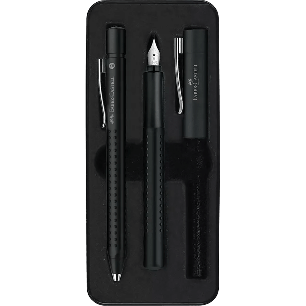 Faber-Castell Grip 2011 fountain and ballpoint Set - Black - Pen Boutique Ltd