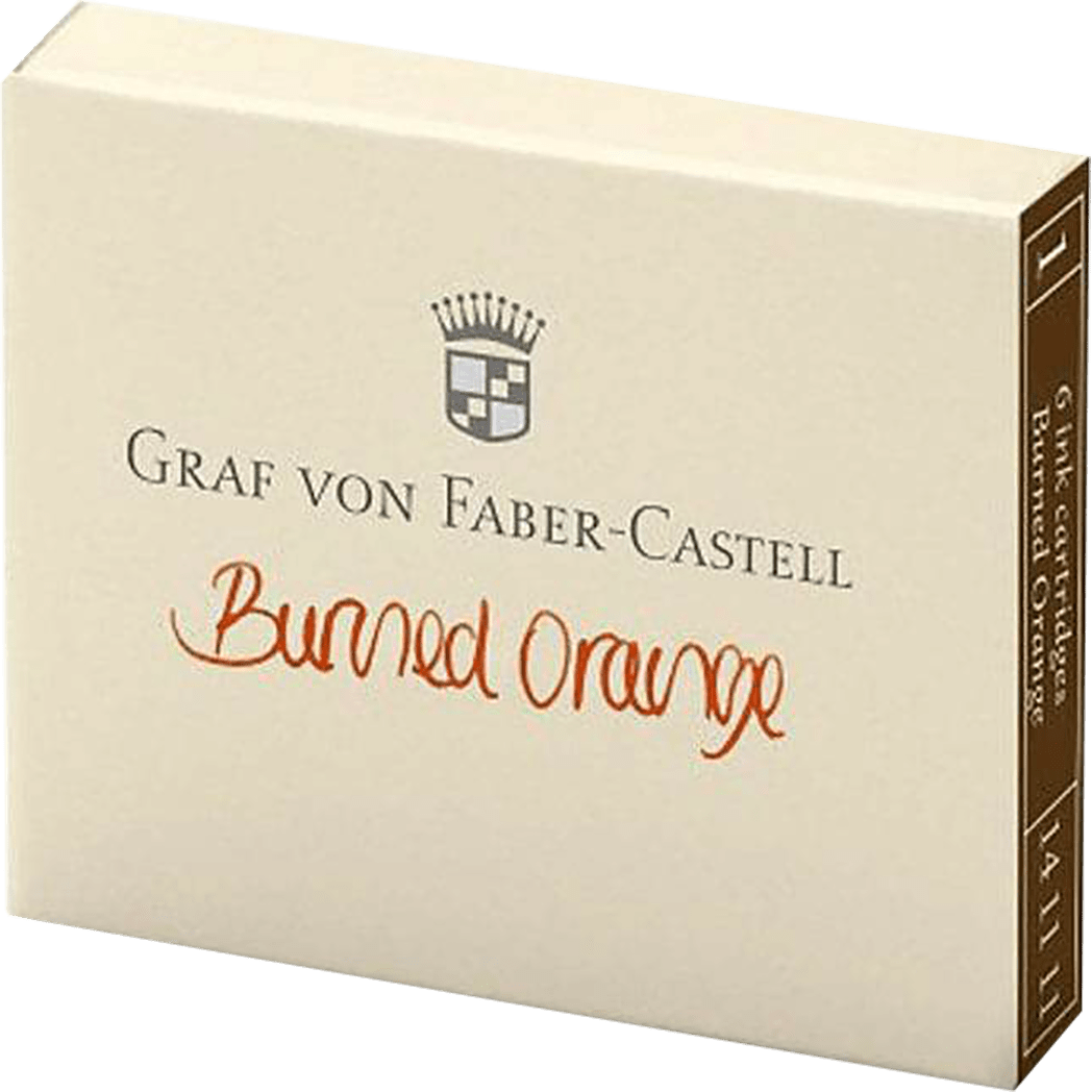 Graf Von Faber-Castell Burned Orange Ink Cartridges /Bx 6 - Pen Boutique Ltd