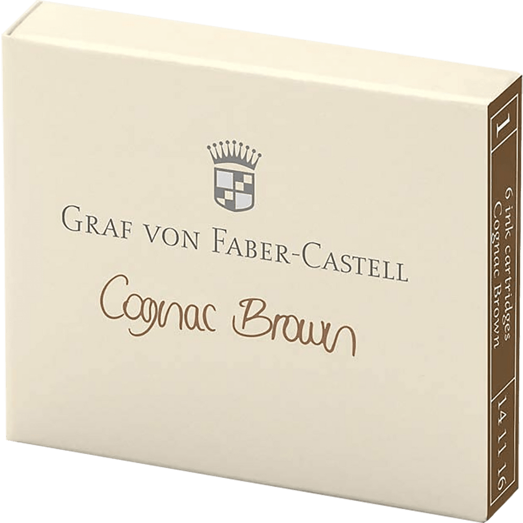 Graf Von Faber-Castell Cognac Brown Ink Cartridges /Box 6 - Pen Boutique Ltd