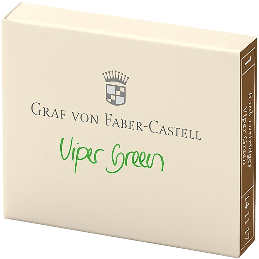 Graf Von Faber-Castell Ink Cartridges - Viper Green - 6/Box - Pen Boutique Ltd