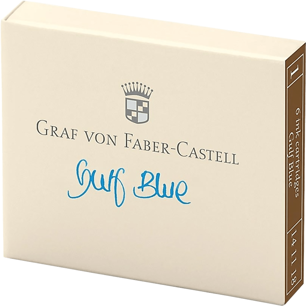 Graf Von Faber-Castell Ink Cartridges - Gulf Blue - 6/Box - Pen Boutique Ltd