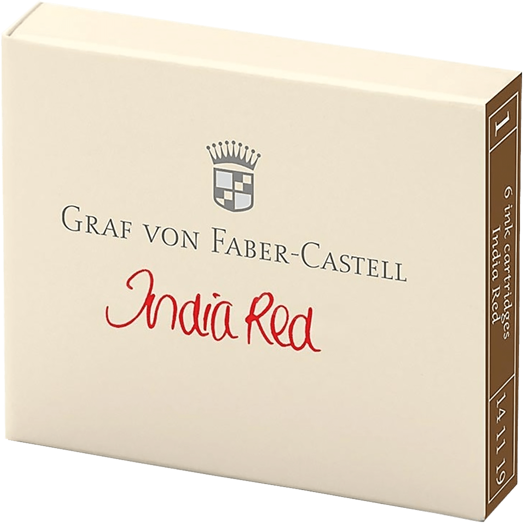 Graf Von Faber-Castell Ink Cartridges - India Red - 6/Box - Pen Boutique Ltd