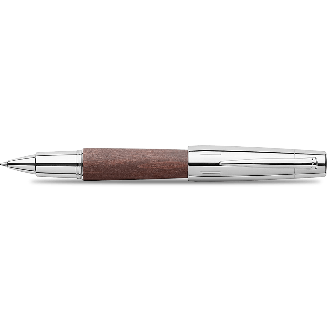 Faber-Castell Design E-Motion Pear Wood Dark Brown Rollerball Pen - Pen Boutique Ltd