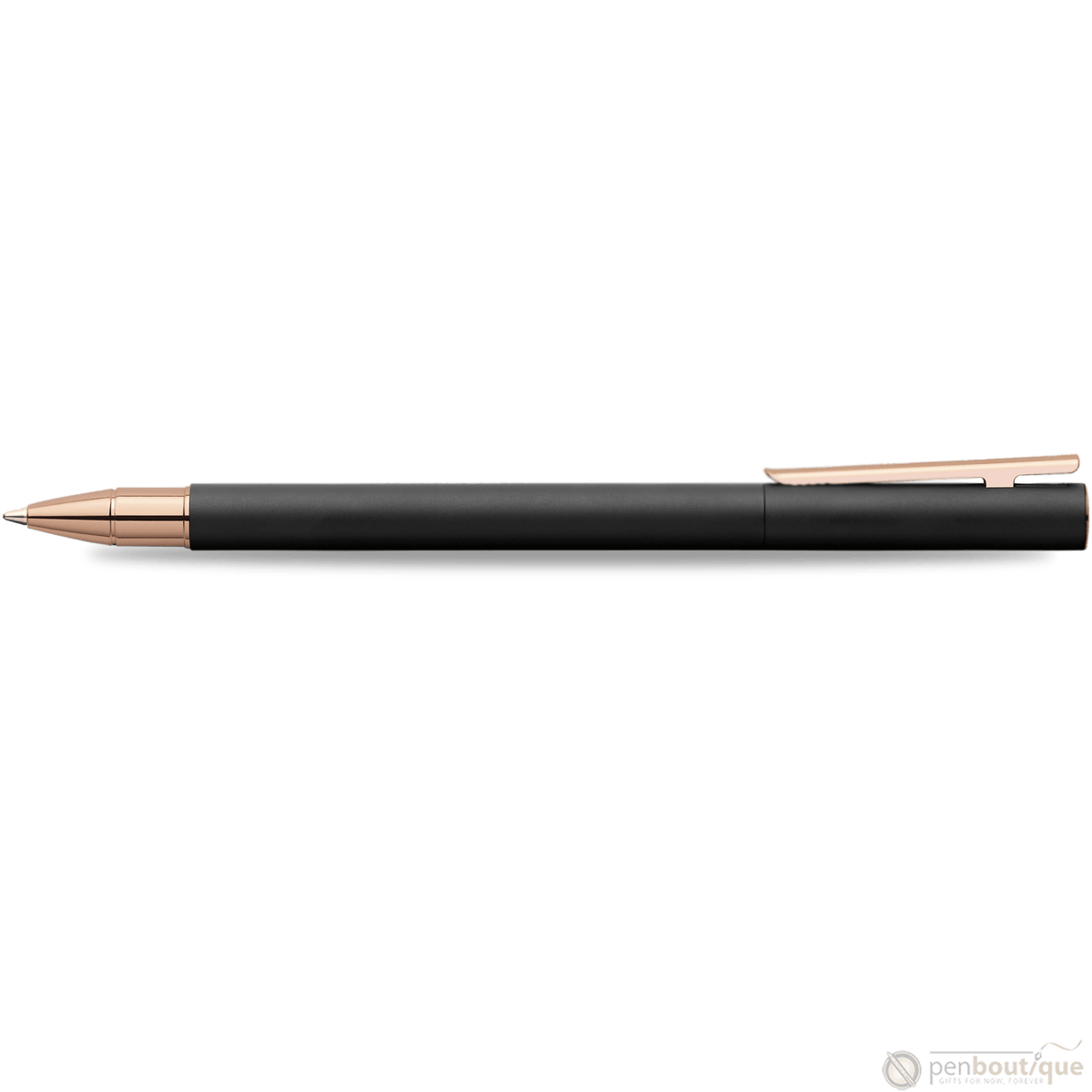 Faber-Castell NEO Slim Rollerball Pen - Black Matte w/ Rose Gold - Pen Boutique Ltd
