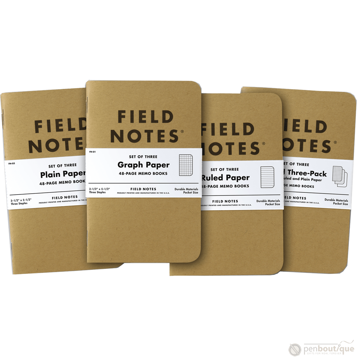 Field Notes Brand Original Mixed 3-pack 3½" × 5½" - Pen Boutique Ltd