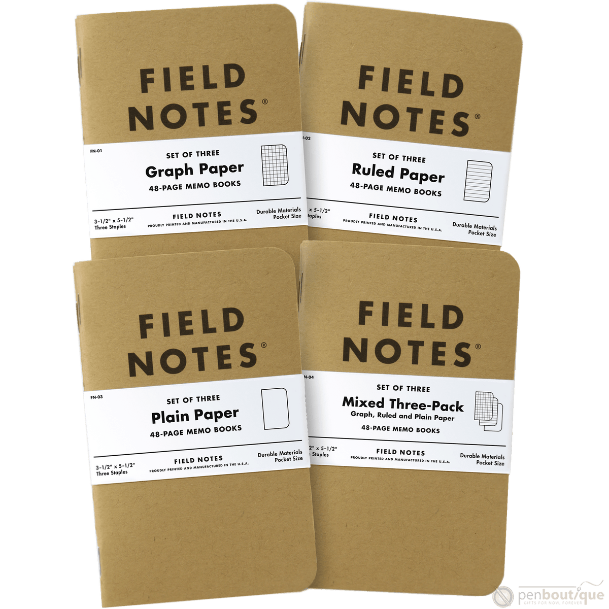 Field Notes Brand Original Mixed 3-pack 3½" × 5½" - Pen Boutique Ltd