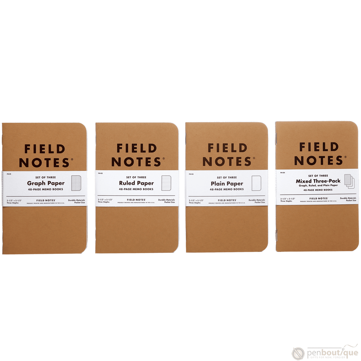 Field Notes Brand Original Mixed 3-pack 3½" × 5½" - Pen Boutique Ltd
