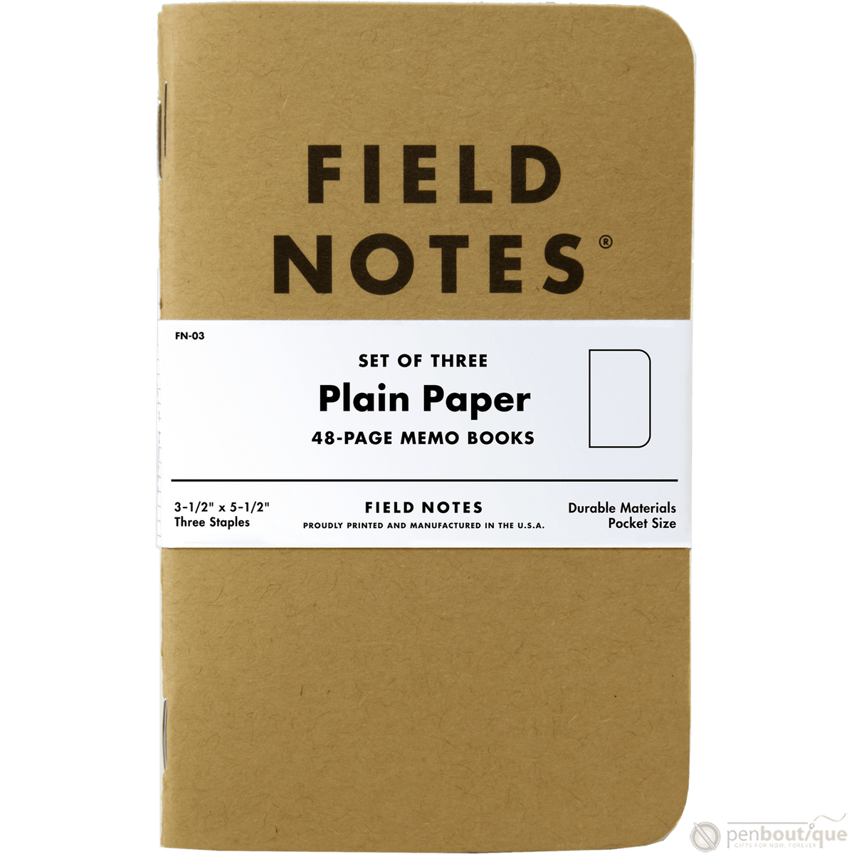 Field Notes Brand Original Plain 3-pack 3½" × 5½" - Pen Boutique Ltd