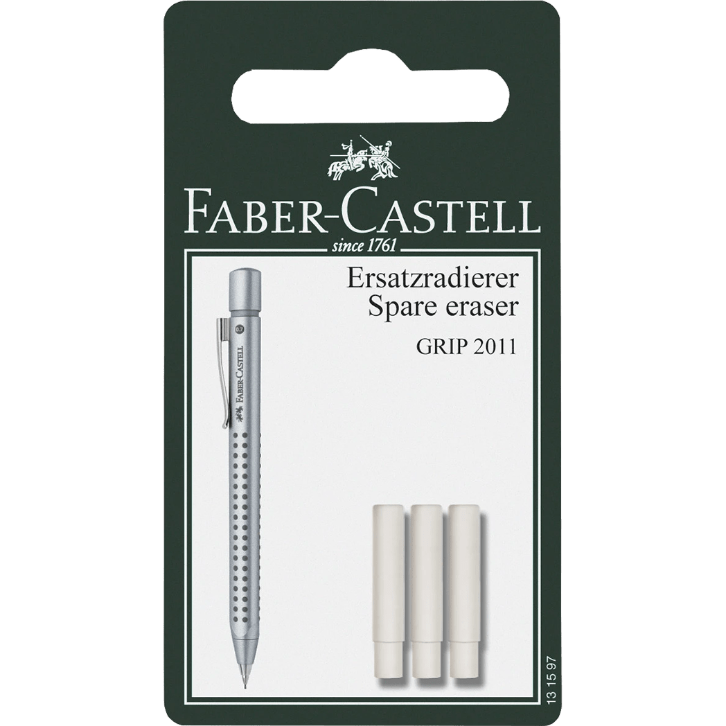 Faber-Castell Erasers for Grip 2010/2011 Pencil -3 per pack - Pen Boutique Ltd