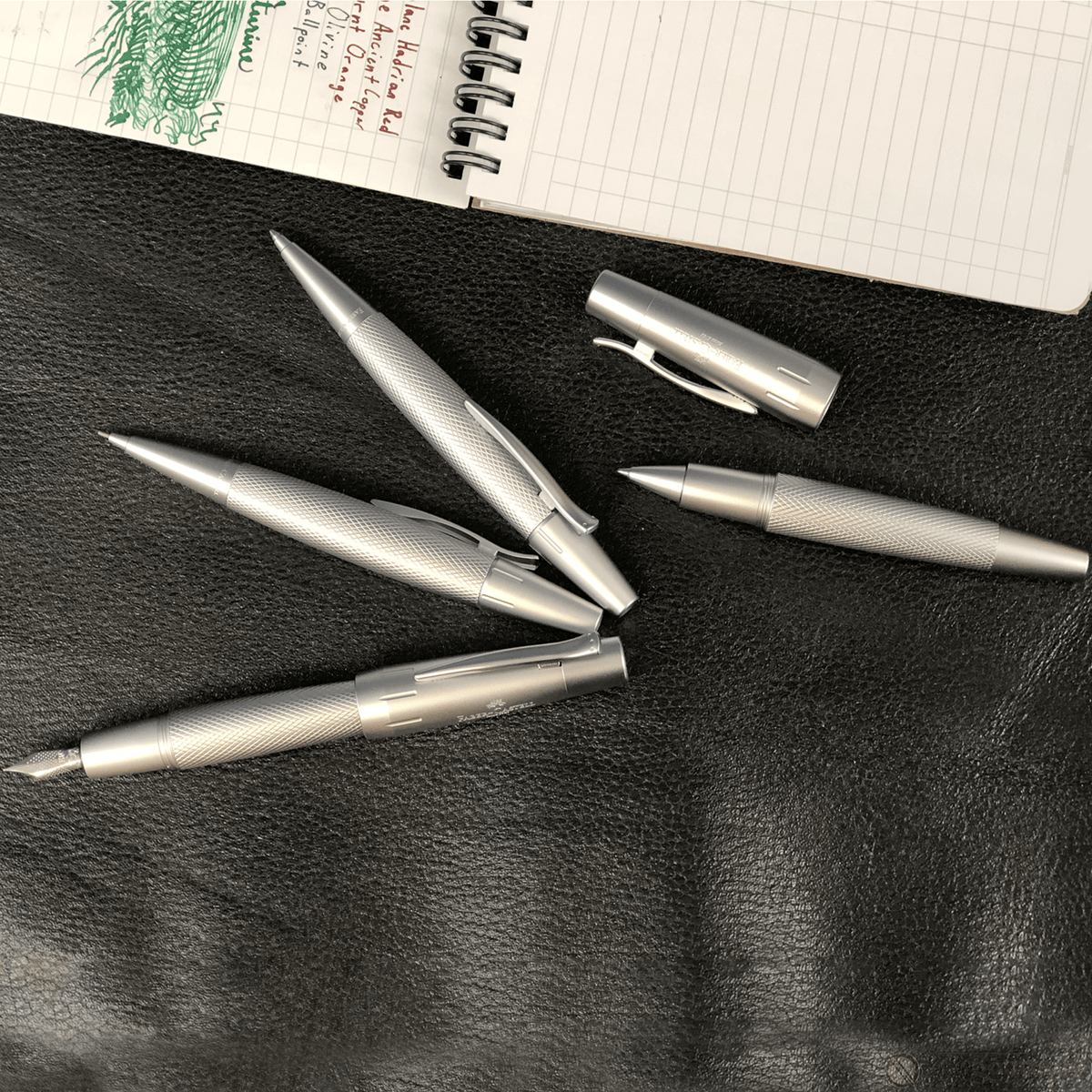 Faber-Castell Design E-Motion Fountain Pen - Pure Silver - Pen Boutique Ltd