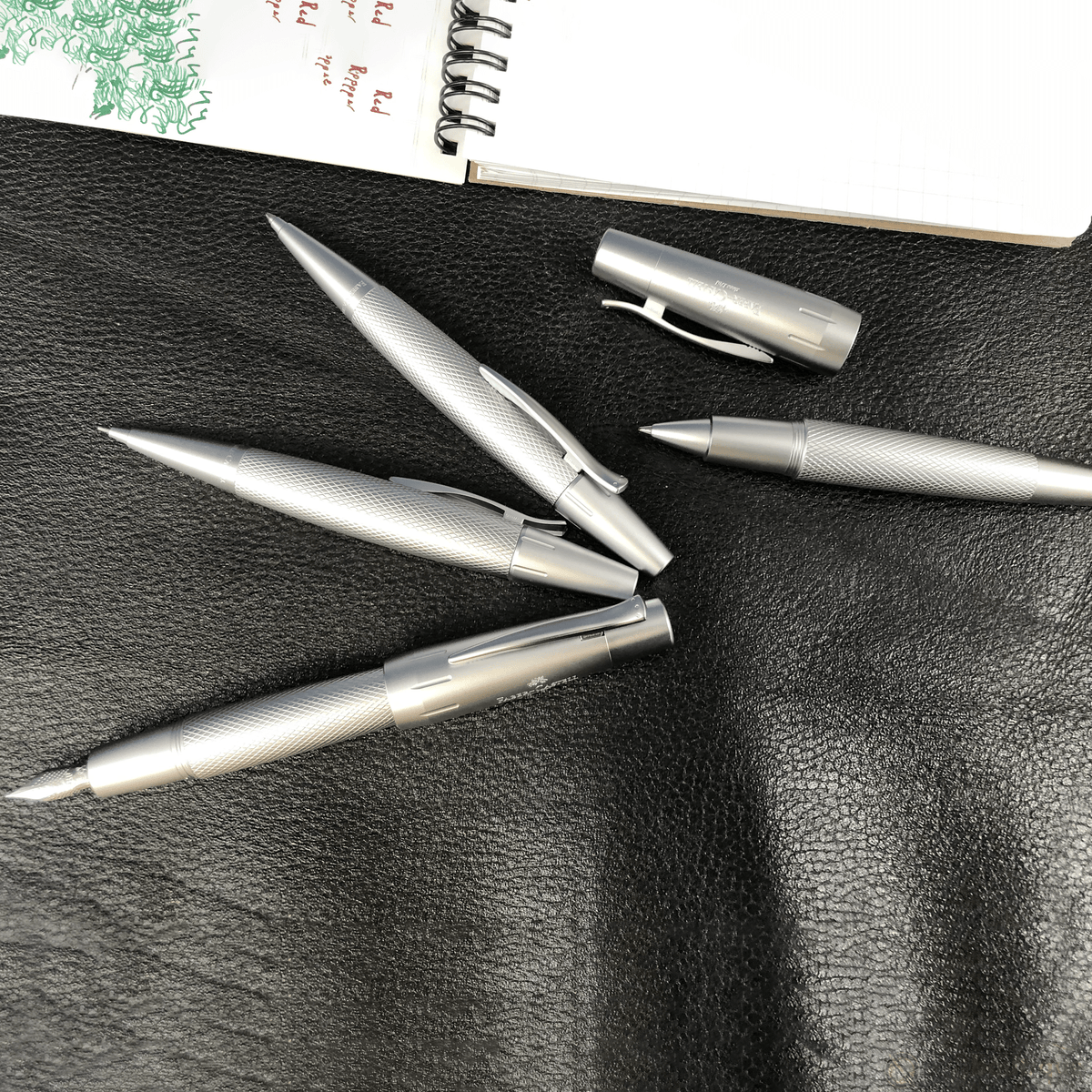 Faber-Castell Design E-Motion Ballpoint Pen - Pure Silver - Pen Boutique Ltd