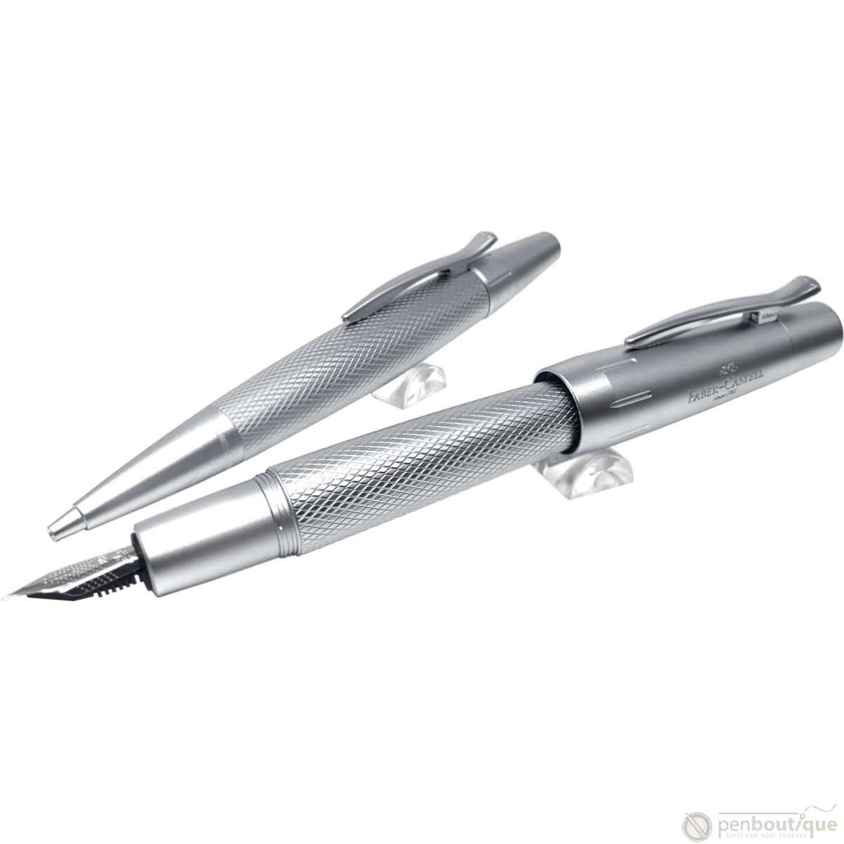 Faber-Castell Design E-Motion Fountain Pen - Pure Silver - Pen Boutique Ltd