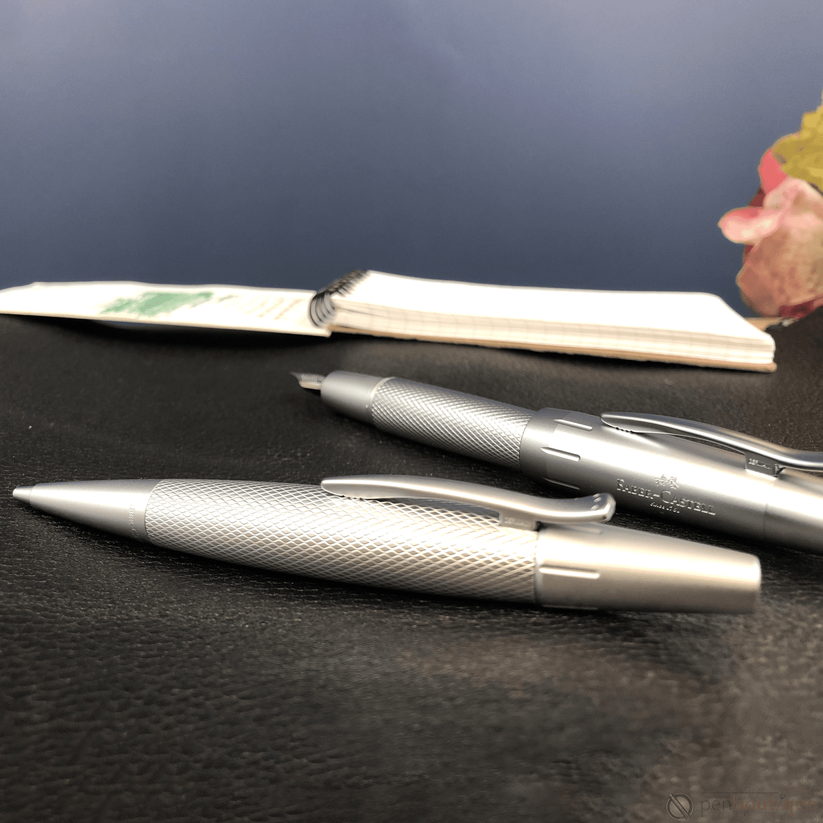 Faber-Castell Design E-Motion Ballpoint Pen - Pure Silver - Pen Boutique Ltd