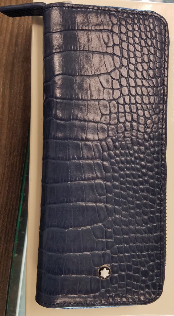 Montblanc Meisterstuck Selection 2 Pen Pouch - Indigo - Pen Boutique Ltd