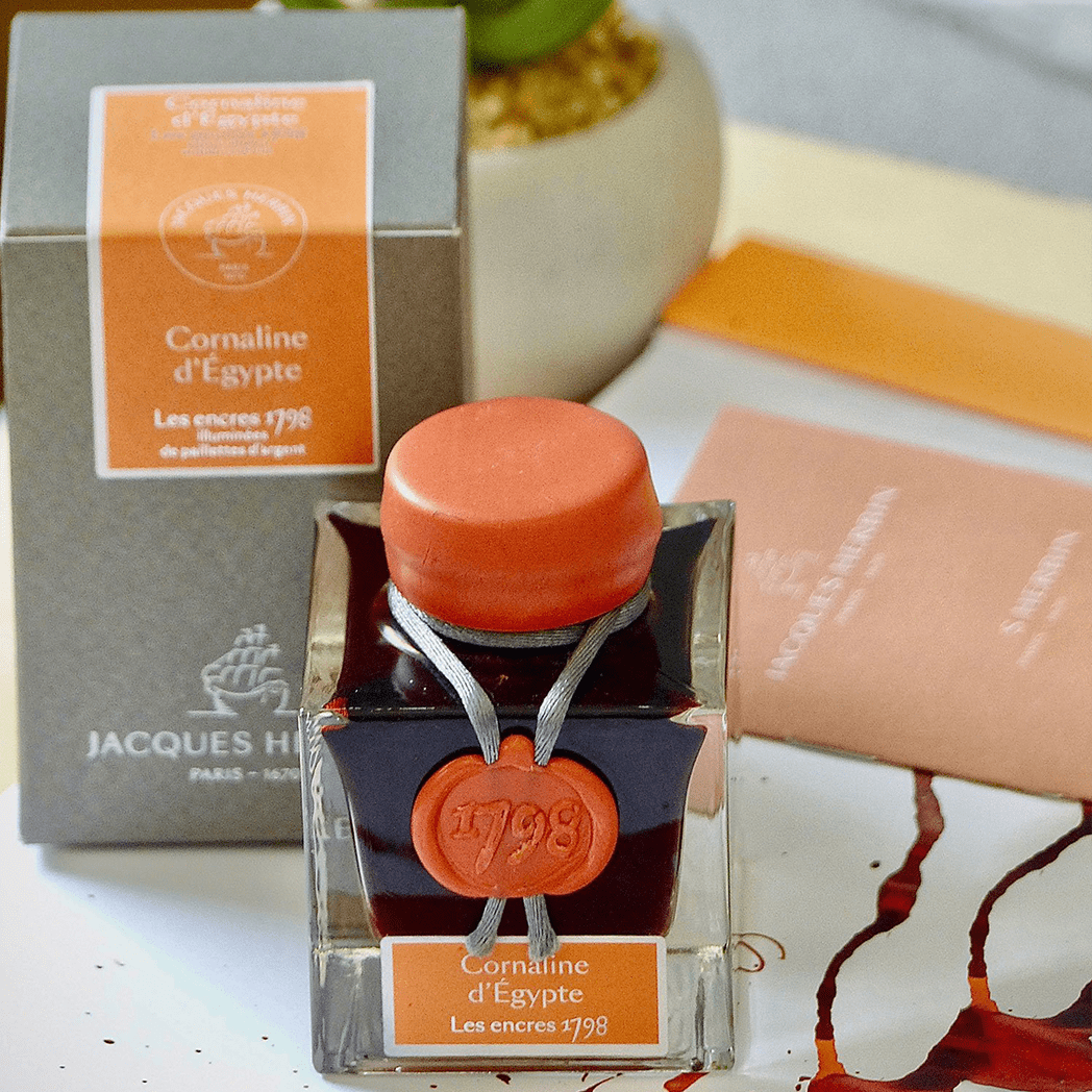 J. Herbin 1798 Cornaline d'Egypte (Orange/Red Egypt) Ink Bottle 50 ML - Pen Boutique Ltd