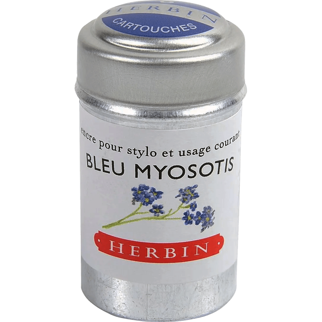 J. Herbin Fountain Pen Bleu Myosotis Ink Cartridge - Pen Boutique Ltd