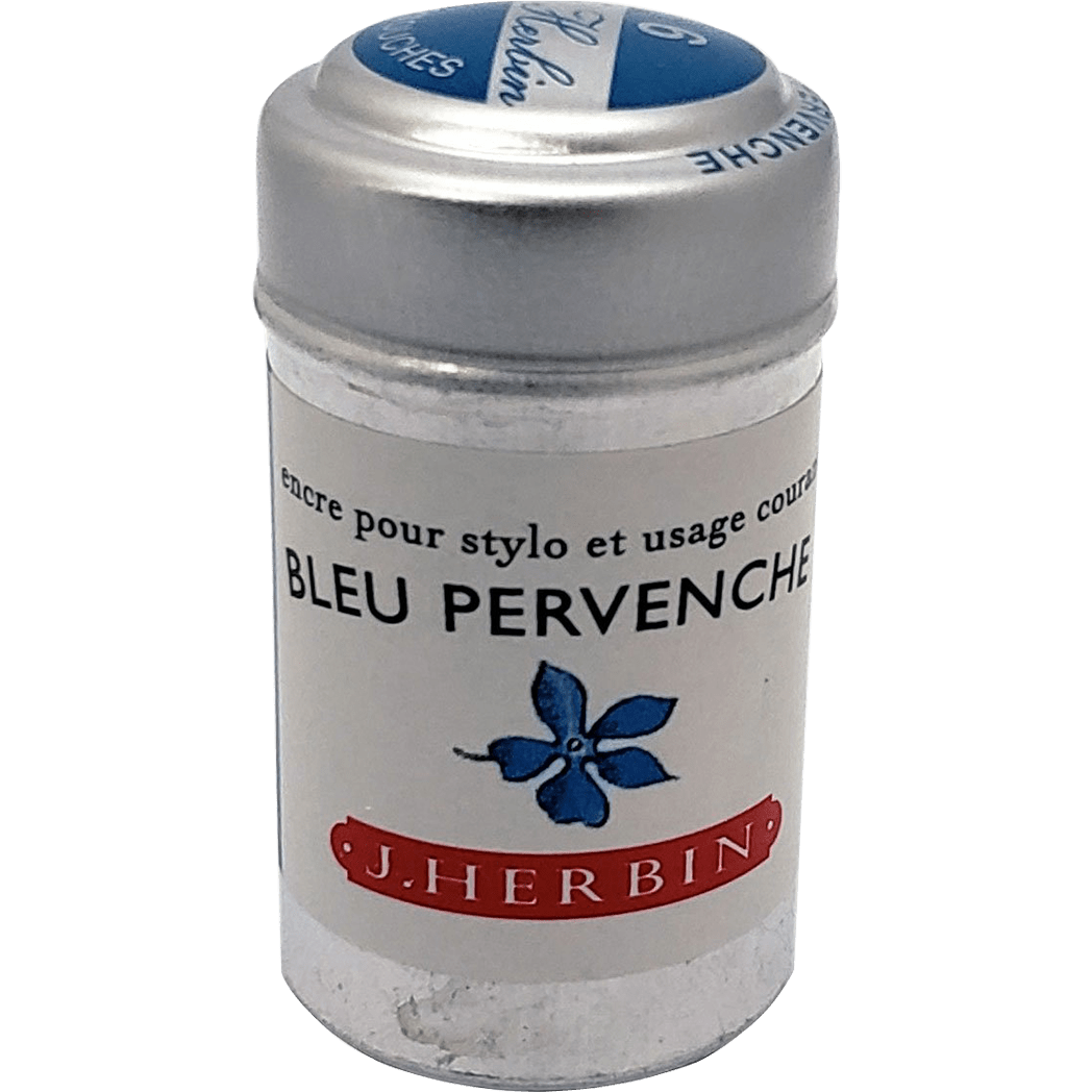 J. Herbin Fountain Pen Bleu Pervenche Ink Cartridge - Pen Boutique Ltd