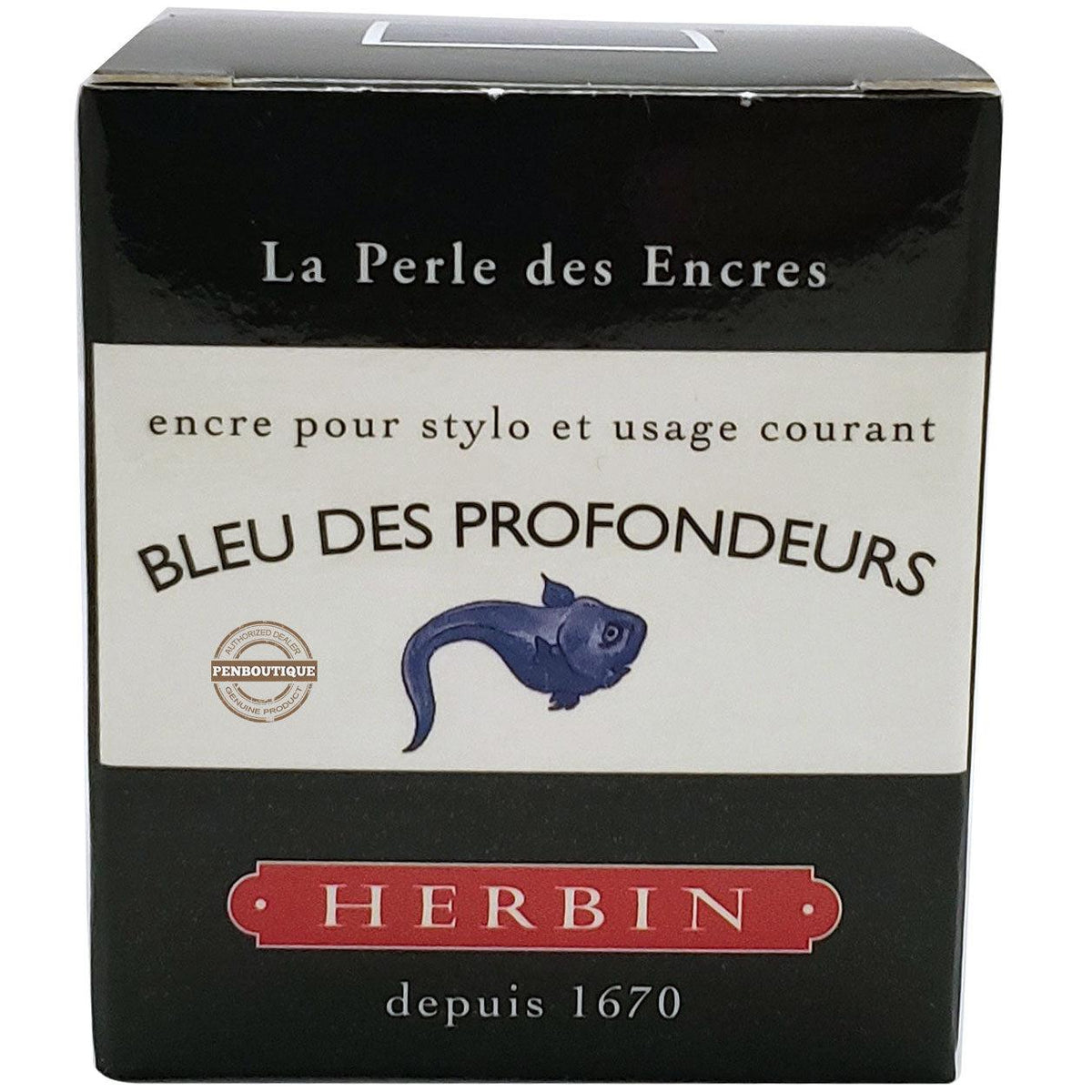 J. Herbin Ink Bottle - Bleu Des Profondeurs - 30ml - Pen Boutique Ltd