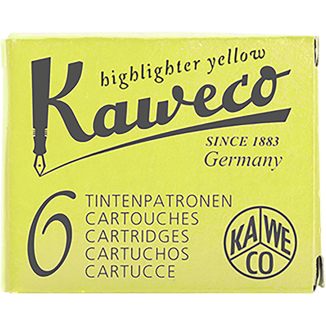 Kaweco Ice Sport Glowing Yellow Ink Cartridges - 6 pieces - Pen Boutique Ltd