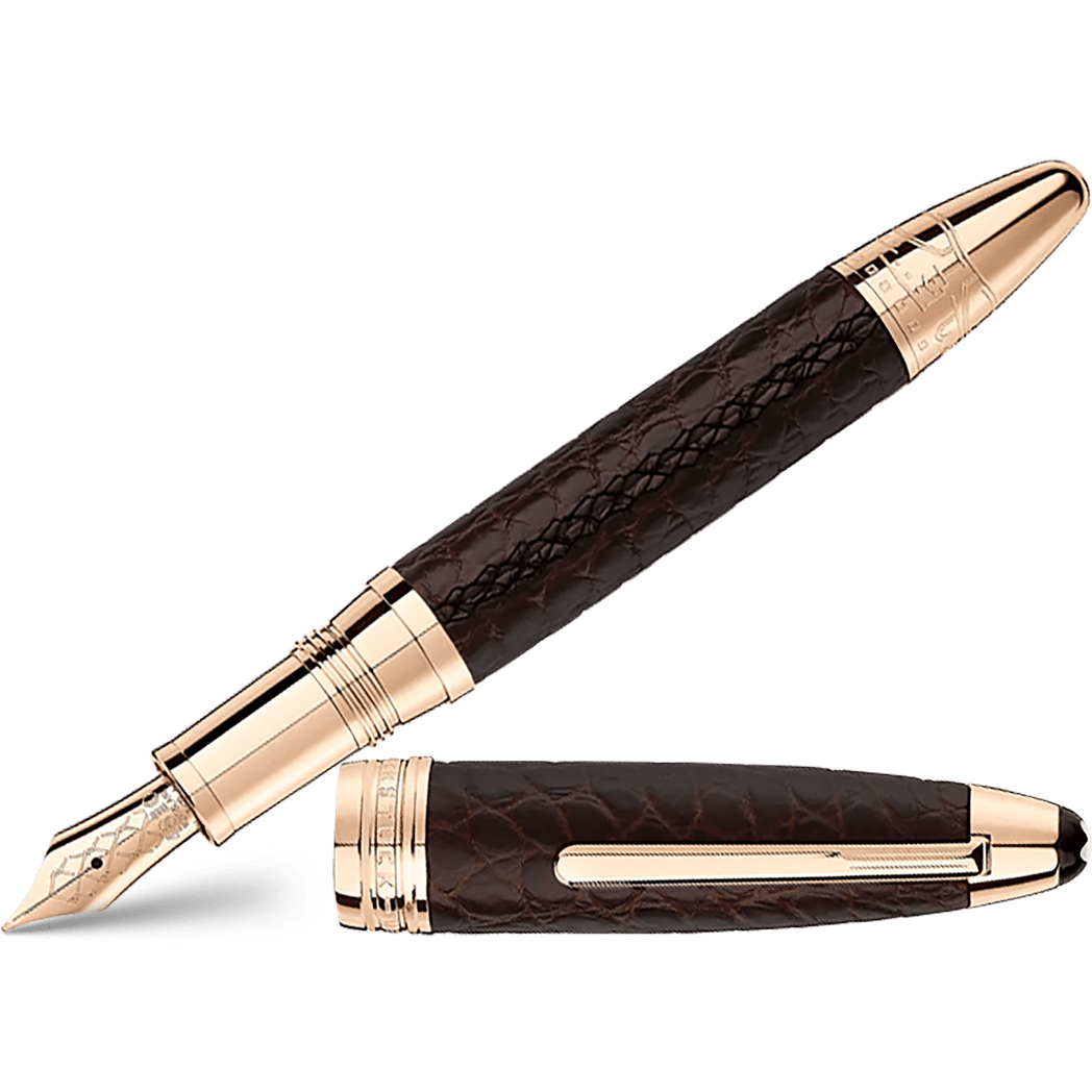 Montblanc Meisterstuck Fountain Pen - Great Masters - Alligator Leather - Brown - Pen Boutique Ltd
