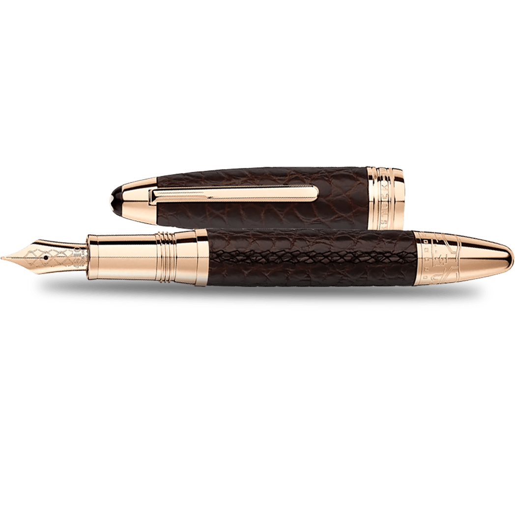 Montblanc Meisterstuck Fountain Pen - Great Masters - Alligator Leather - Brown - Pen Boutique Ltd