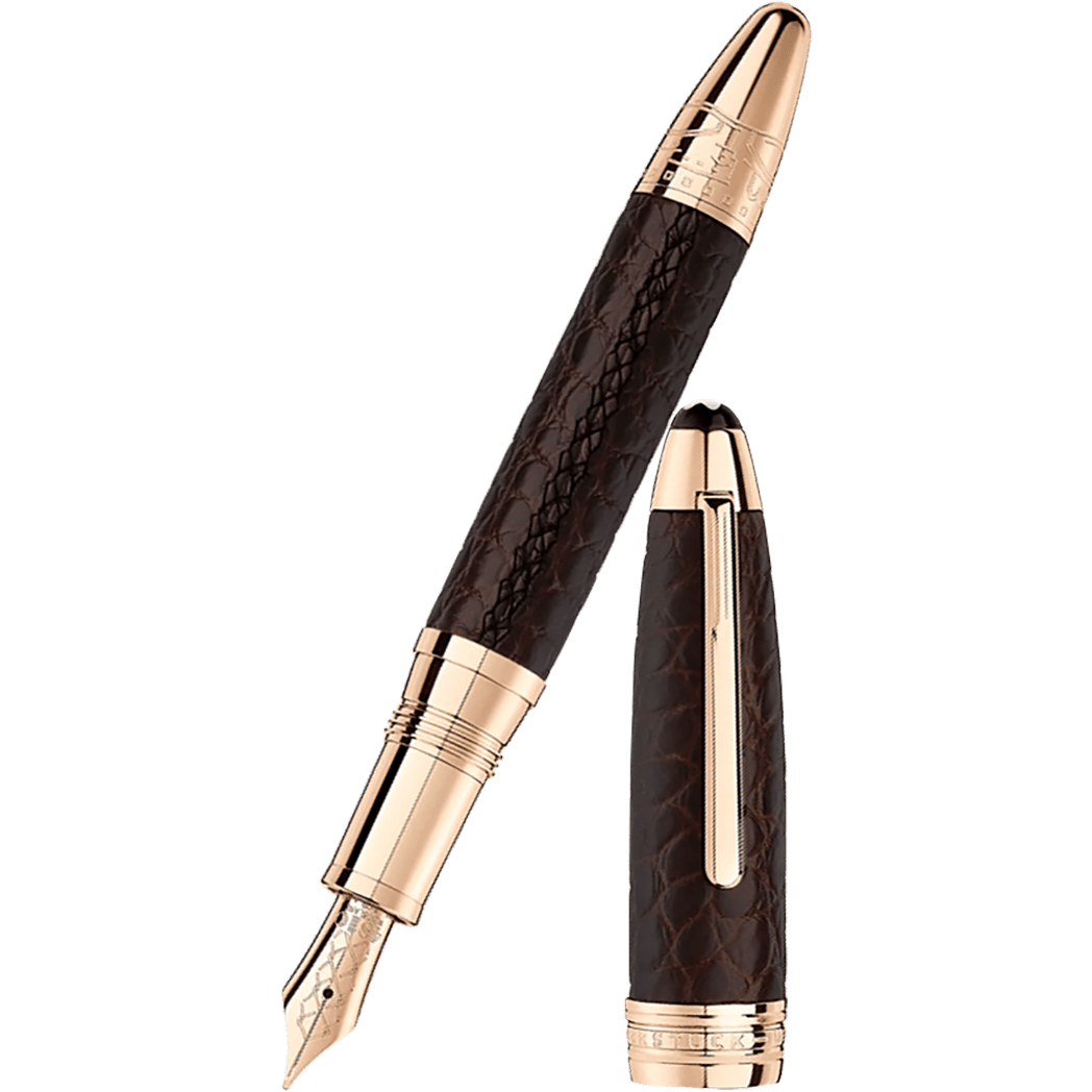 Montblanc Meisterstuck Fountain Pen - Great Masters - Alligator Leather - Brown - Pen Boutique Ltd