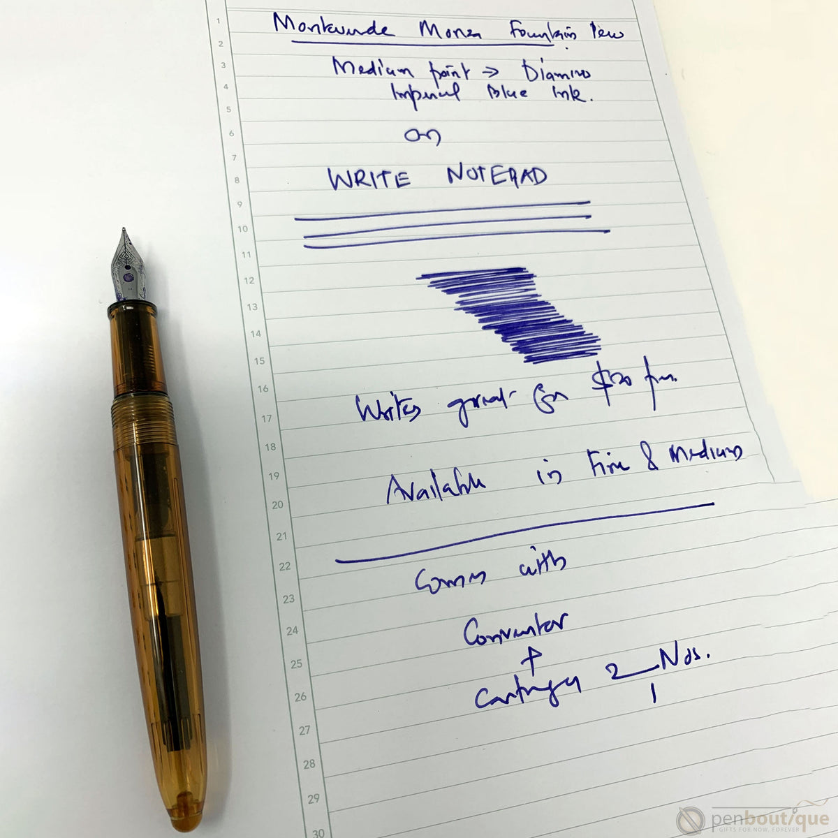 Monteverde Monza Honey Amber Fountain Pen - Pen Boutique Ltd