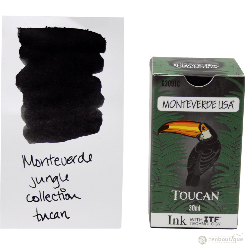 Monteverde Ink Bottle - Jungle Toucan (Black) - 30 ml - Pen Boutique Ltd