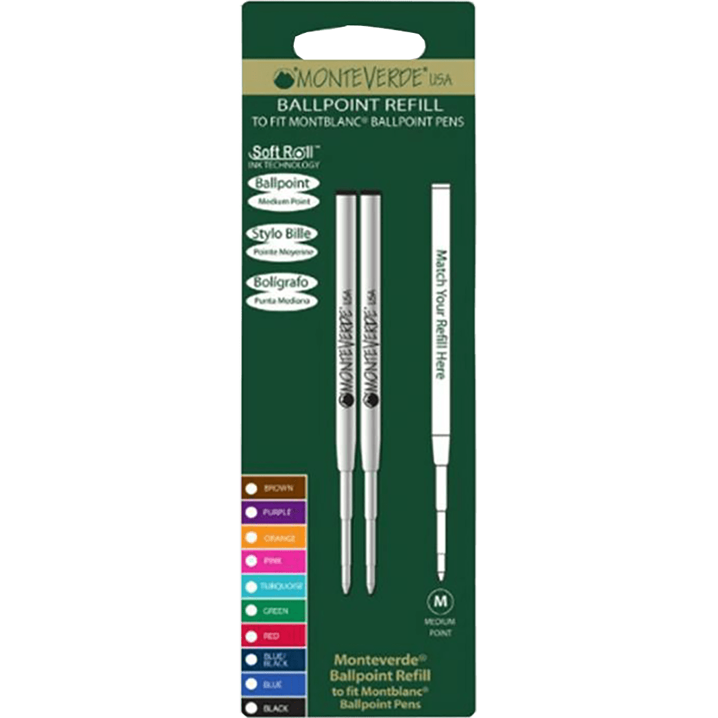 Monteverde BP Refill to fit Montblanc Medium - Green - 2/package - Pen Boutique Ltd