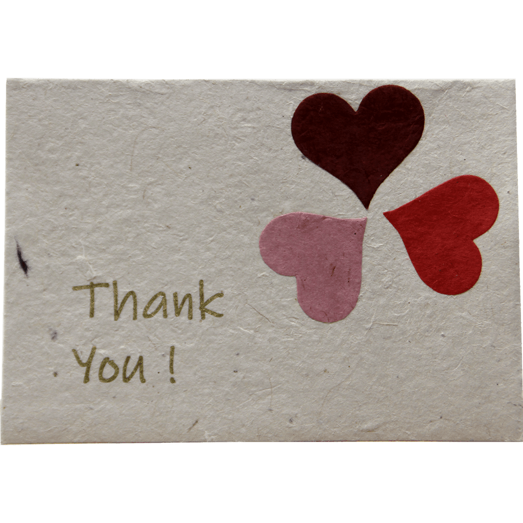 Monk Paper Thank You Note with Heart design Envelope - pack of 12 - Pen Boutique Ltd