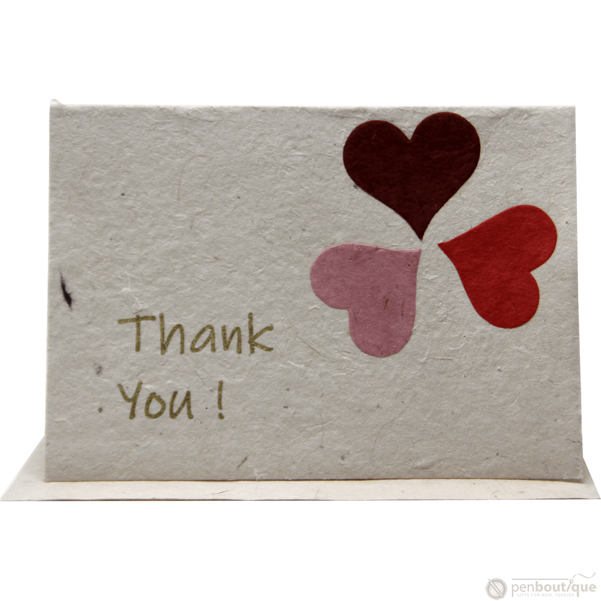 Monk Paper Thank You Note with Envelope - Cornflower Petal Red Letter - 12 Per Pack asst. - Pen Boutique Ltd