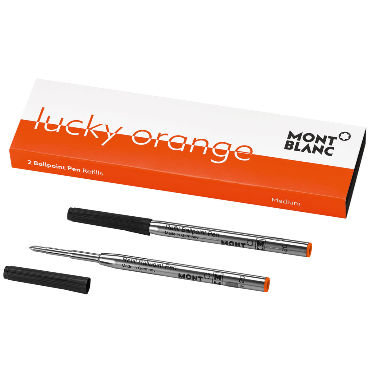 Montblanc Ballpoint Refill - Lucky Orange - Medium - 2 pack - Pen Boutique Ltd