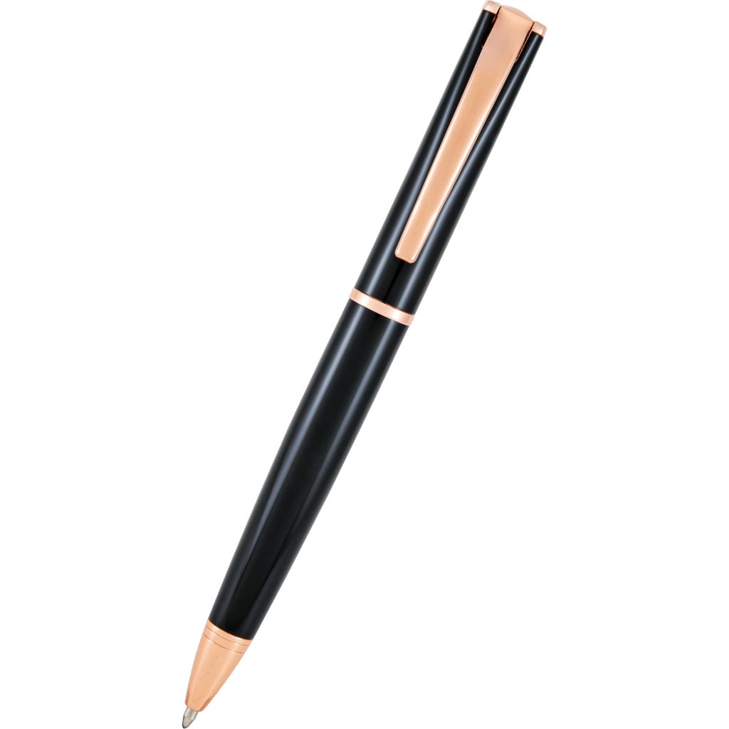 Monteverde Impressa Black with Rose Gold Trim Ballpoint Pen - Pen Boutique Ltd