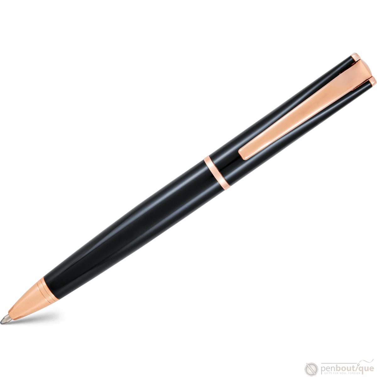 Monteverde Impressa Black with Rose Gold Trim Ballpoint Pen - Pen Boutique Ltd
