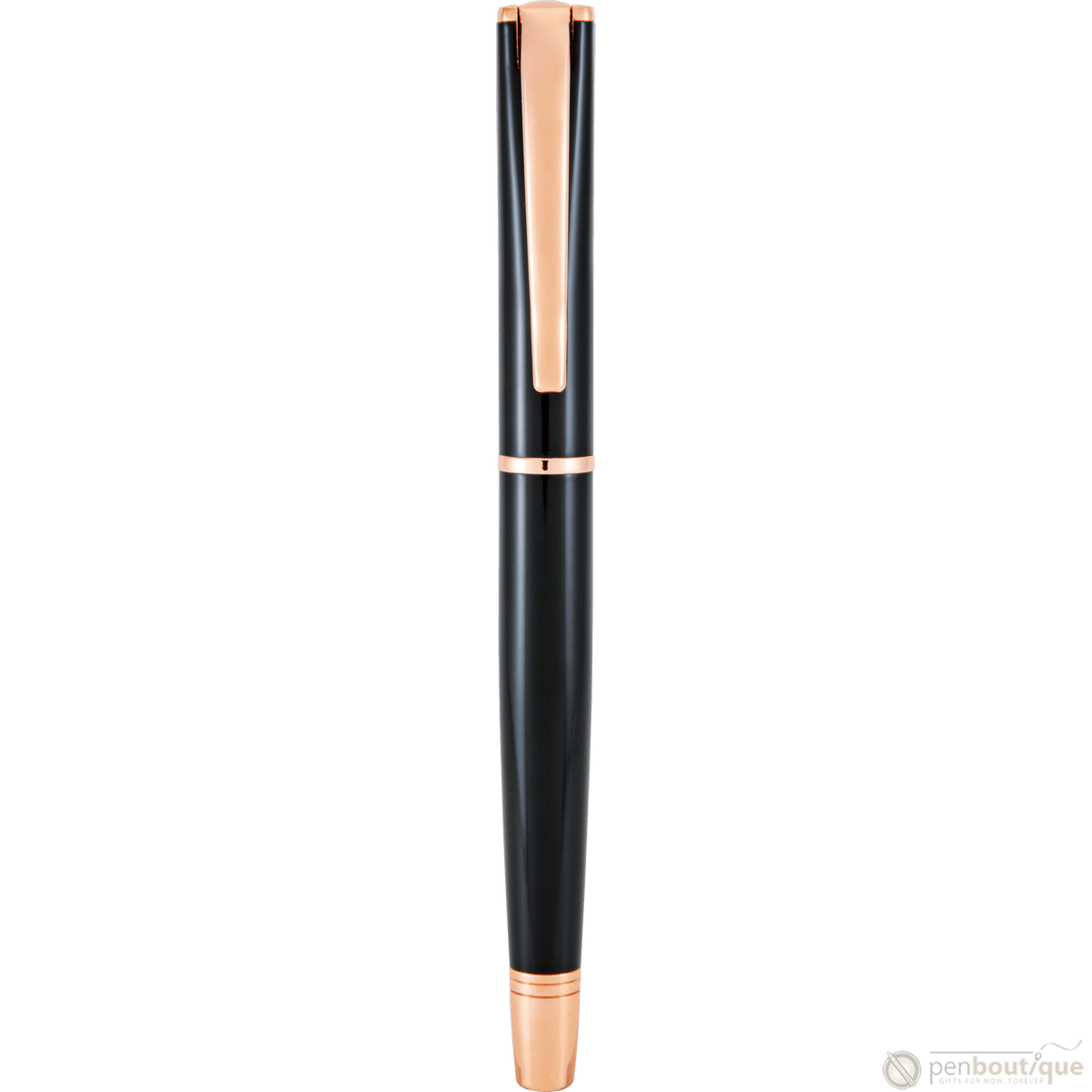Monteverde Impressa Black with Rose Gold Trim Rollerball Pen - Pen Boutique Ltd