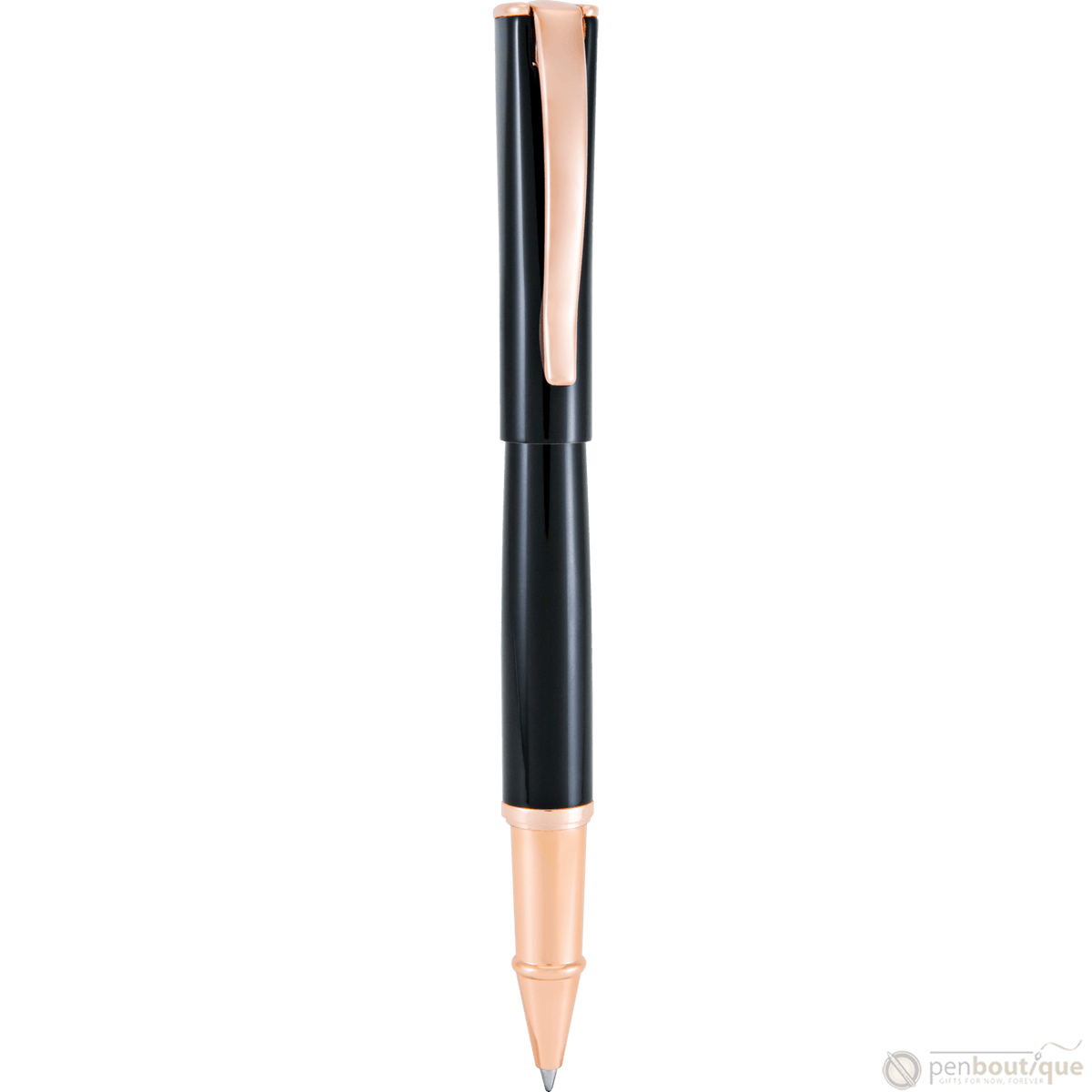 Monteverde Impressa Black with Rose Gold Trim Rollerball Pen - Pen Boutique Ltd