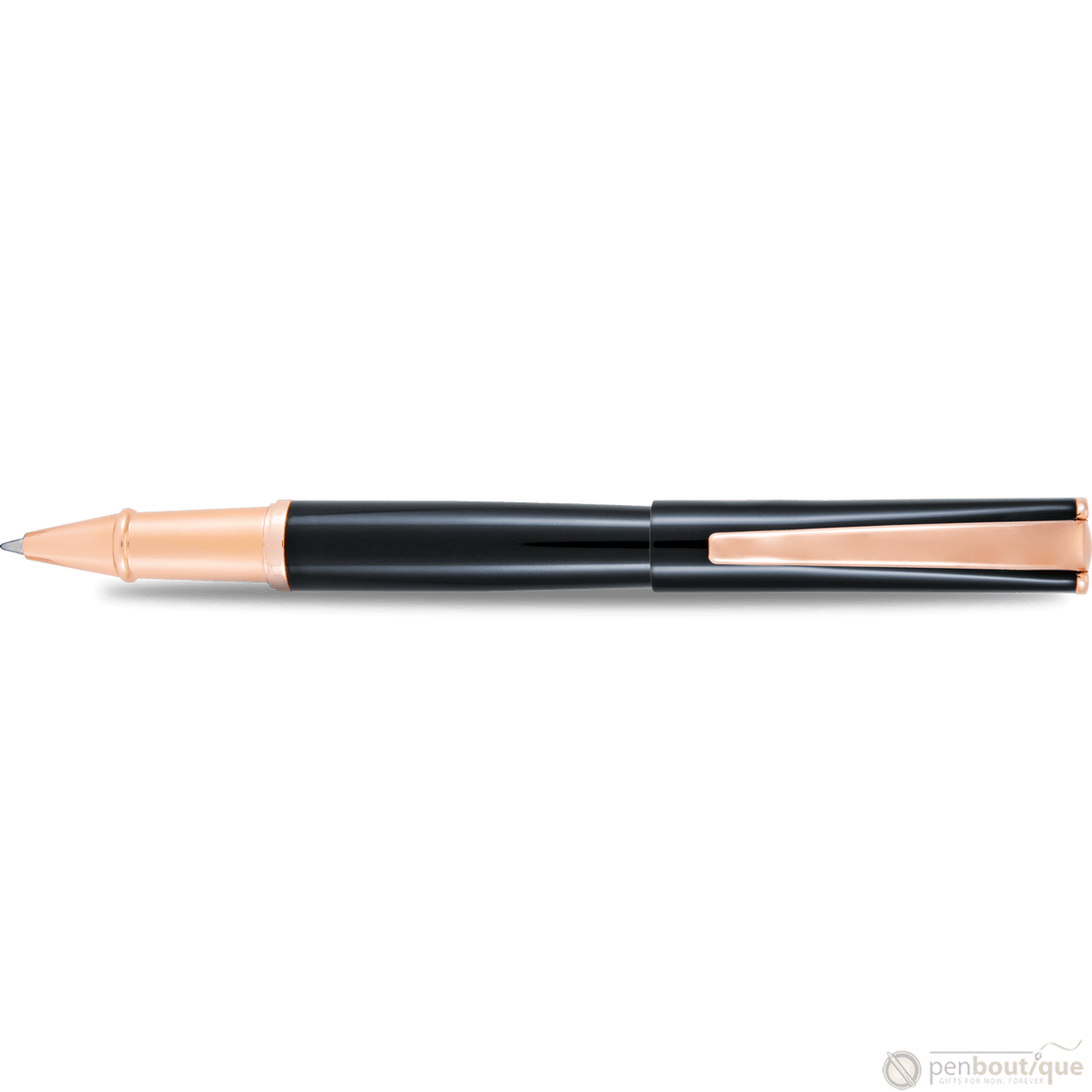 Monteverde Impressa Black with Rose Gold Trim Rollerball Pen - Pen Boutique Ltd