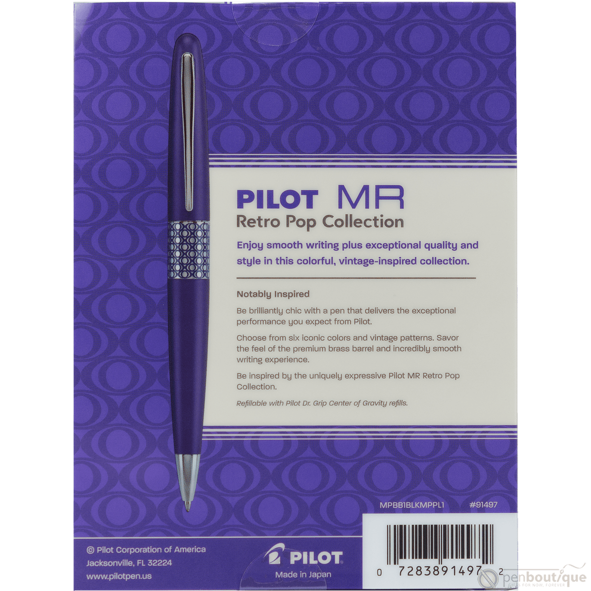 Pilot Ballpoint Pen - MR Collection - Retro Pop - Purple - Pen Boutique Ltd
