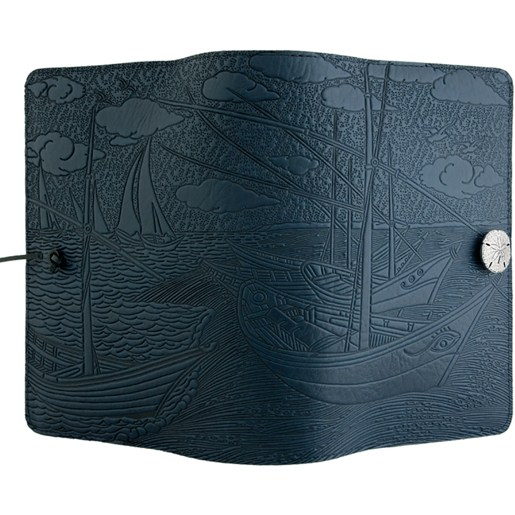 Oberon Design Van Gogh Boats Small Journal Cover - Navy - Pen Boutique Ltd