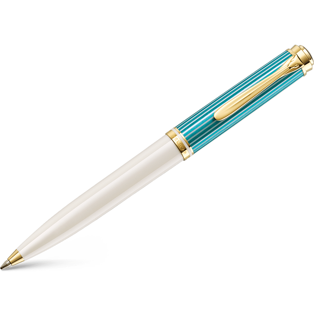 Pelikan Souveran Ballpoint Pen - K600 Turquoise White (Special Edition) - Pen Boutique Ltd