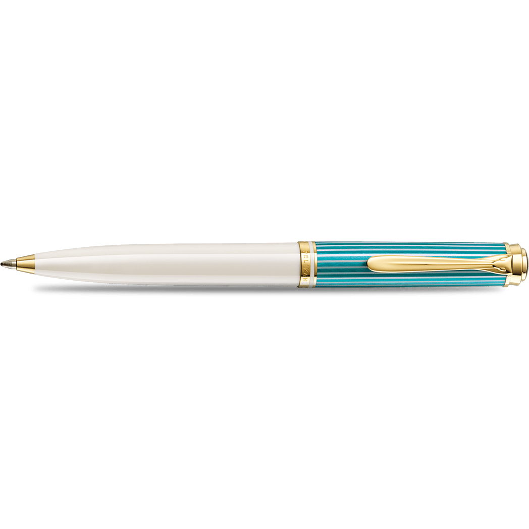 Pelikan Souveran Ballpoint Pen - K600 Turquoise White (Special Edition) - Pen Boutique Ltd