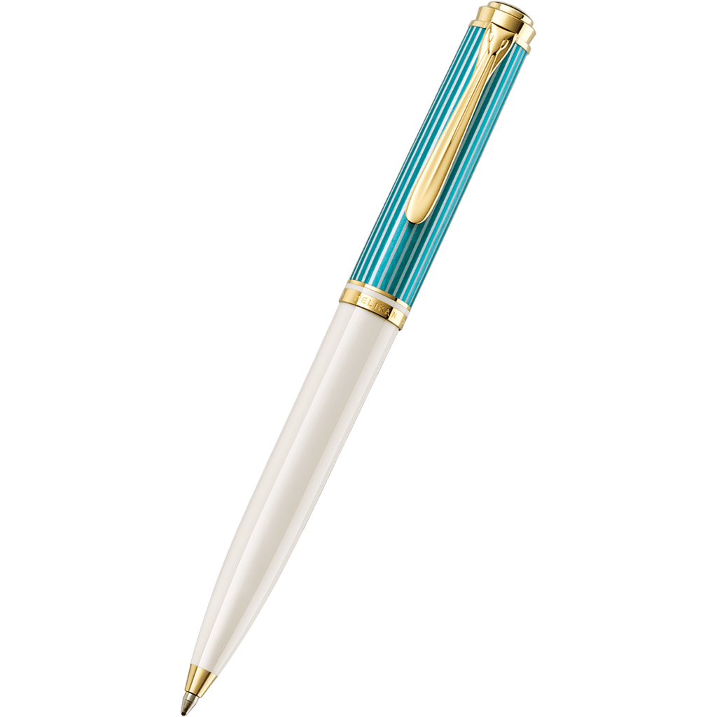 Pelikan Souveran Ballpoint Pen - K600 Turquoise White (Special Edition) - Pen Boutique Ltd