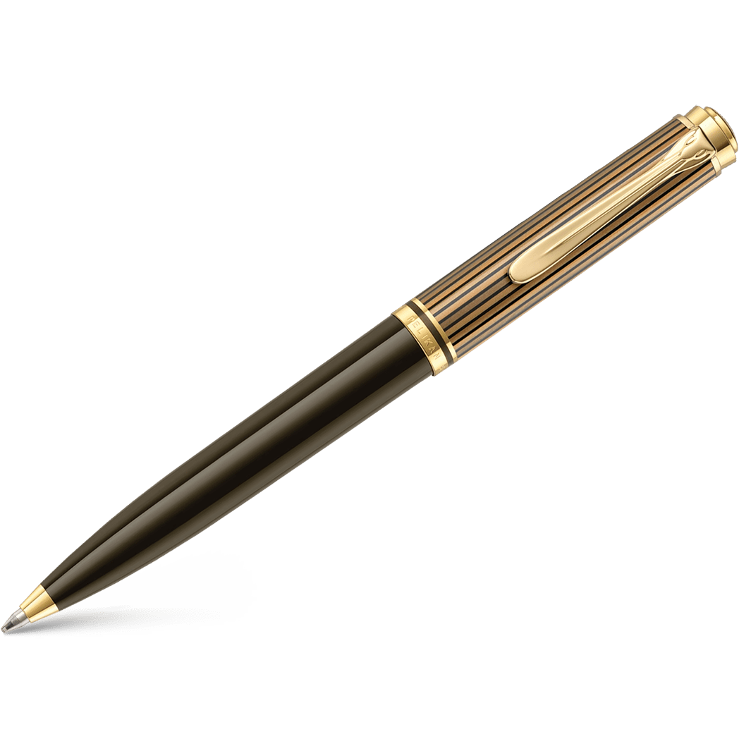 Pelikan Souveran Ballpoint Pen - K800 Warm Brown & Black Stripe (Special Edition) - Pen Boutique Ltd